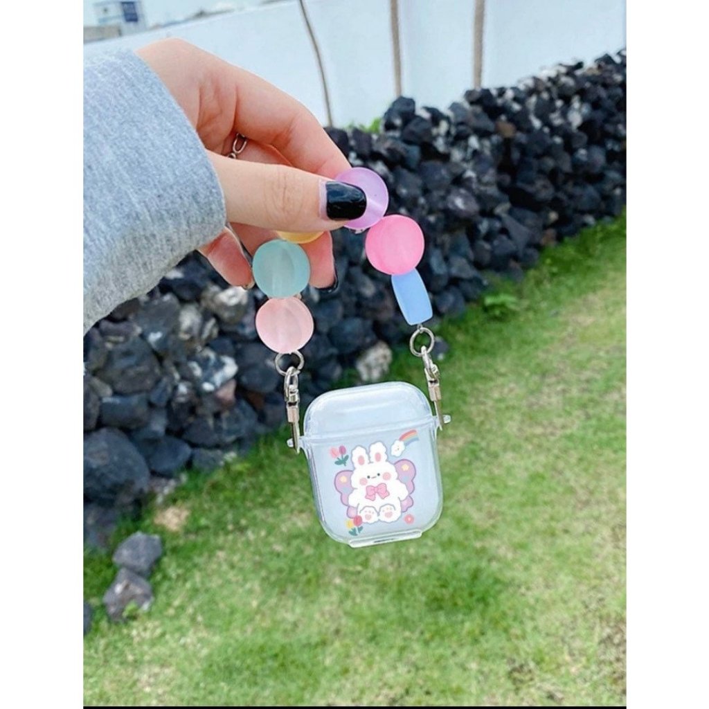 Kawaii Airpods CaseBunny Smiley Face Airpods CaseAirpods Charm Gift For Her